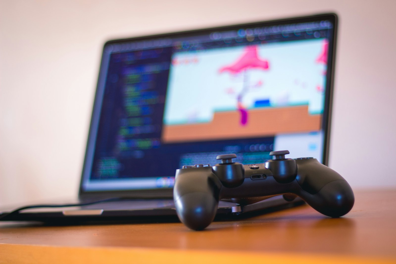 Controller and game prototype on desk